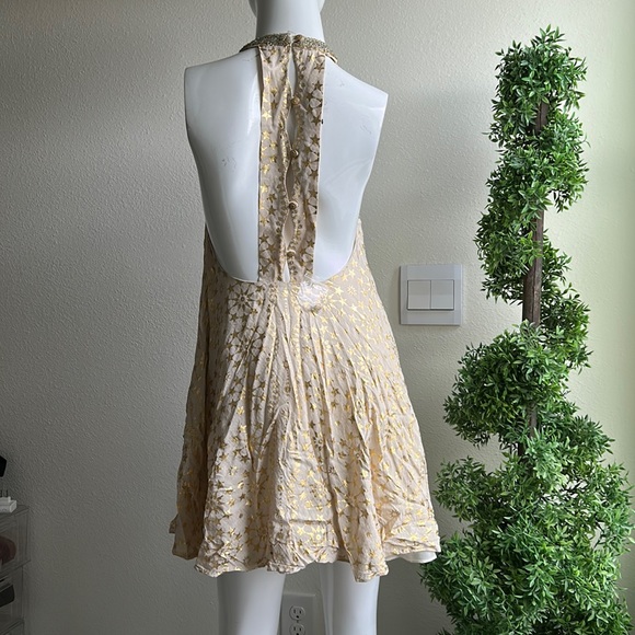 KIMCHI BLUE GOLD COMBO MINI DRESS SIZE S - Picture 2 of 8